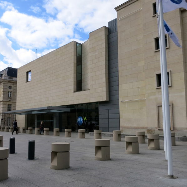 The main entrance to the OECD Conference Centre in Paris