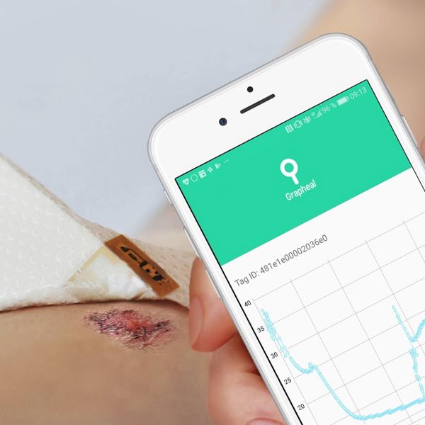 A graphene based plaster sensor for human skin.