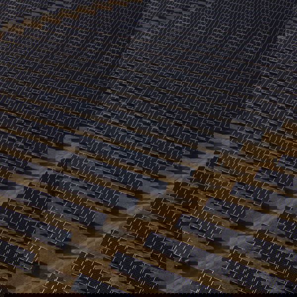 Aerial view of solar farm.