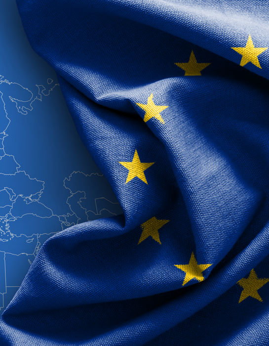EU map and EU flag