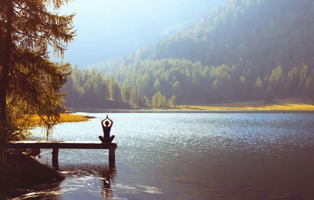yoga near the lake