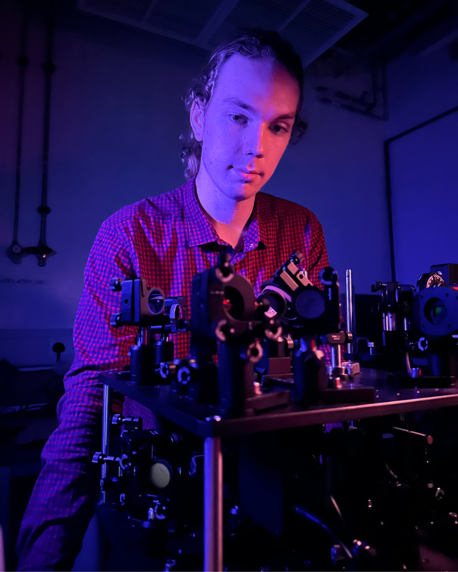 Timofey Savilov at the lab