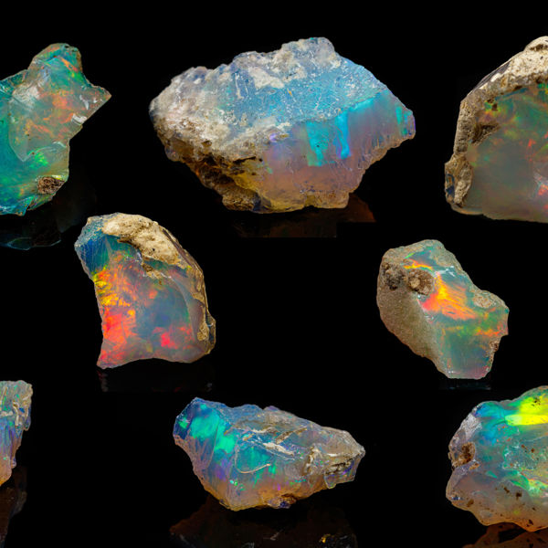 rocks with rainbow iridescence